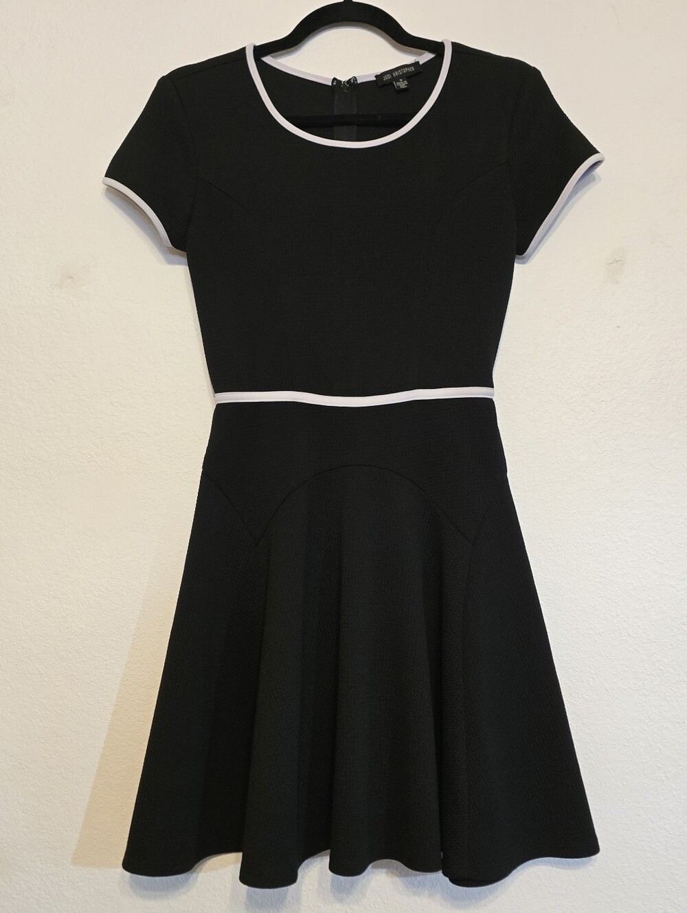 Jodi Kristopher Black Fit & Flare Dress White Trim Size 3